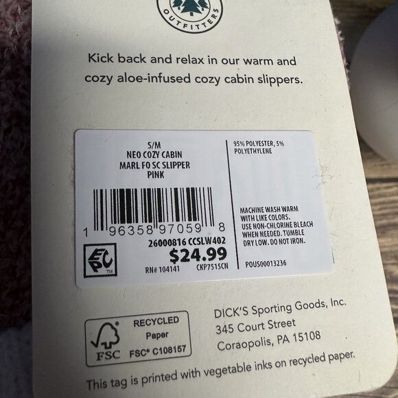NWT Northeast Outfitters Women's Cozy Cabin Slippers Size S/M (Marl Pink) - Picture 8 of 9